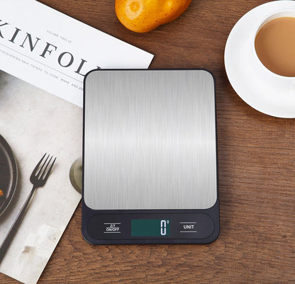 Black Slim Digital Kitchen Scale - High Precision Stainless Steel Food Scale for Baking & Cooking(10kg) Tristar Online