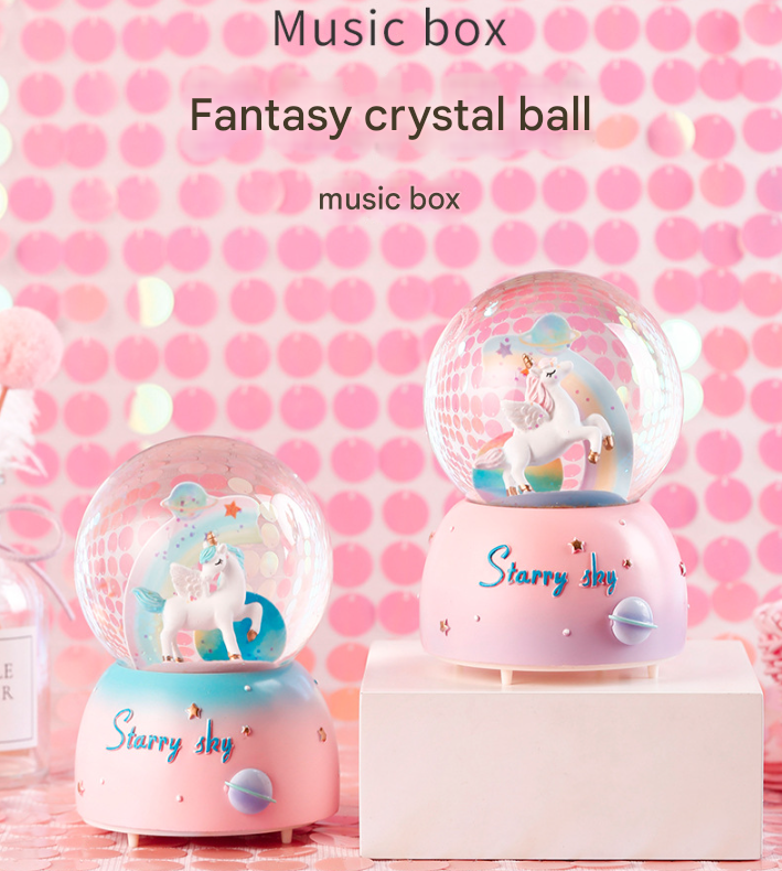 Enchanting Unicorn Snow Globe Music Box - Magical Starry Sky Musical Gift for Girls Tristar Online