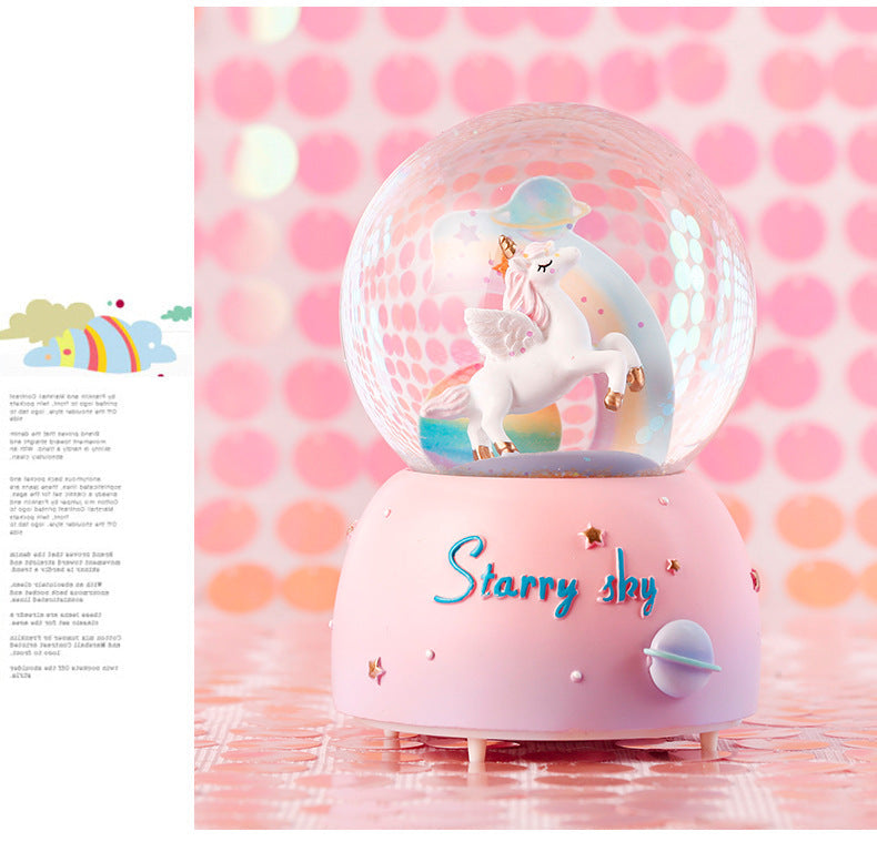 Enchanting Unicorn Snow Globe Music Box - Magical Starry Sky Musical Gift for Girls Tristar Online