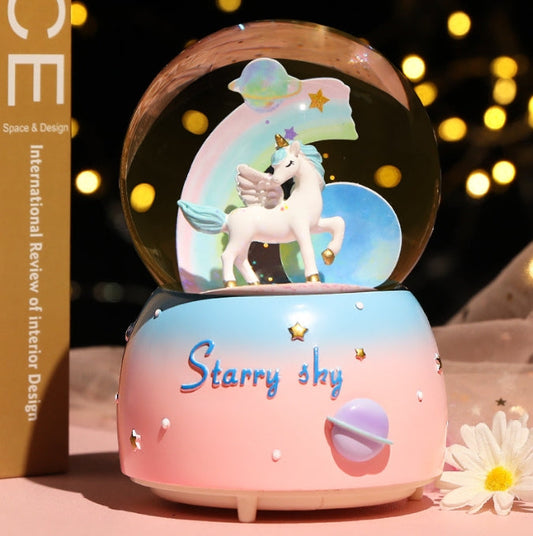 Enchanting Unicorn Snow Globe Music Box - Magical Starry Sky Musical Gift for Girls Tristar Online