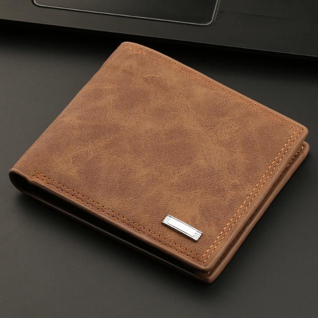 2-Piece Brown Men's Vintage Style Bifold Wallet | High-Capacity PU Leather with Removable Card Holder & Zip Coin Pocket Tristar Online