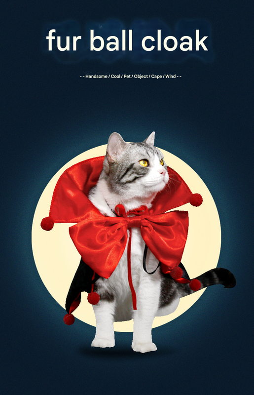 Red Regal Vampire Pet Cape | Halloween & Christmas Costume Cloak with Bow & Pom-Poms for Dogs and Cats(Size M) Tristar Online