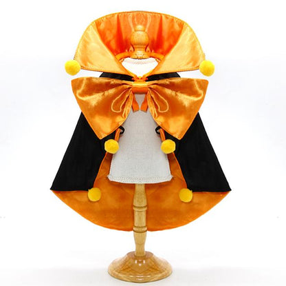 Orange Regal Vampire Pet Cape | Halloween & Christmas Costume Cloak with Bow & Pom-Poms for Dogs and Cats(Size M) Tristar Online