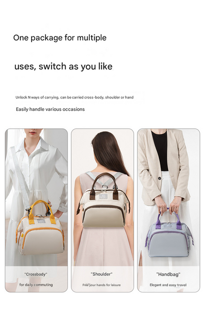 Beige Versatile 3-in-1 Nappy Bag | Convertible Backpack, Tote & Crossbody with Insulated Pockets Tristar Online