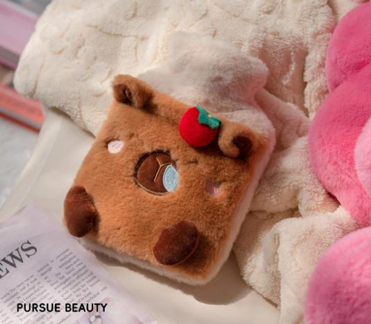 Dark brown Cozy Capybara Hot Water Bottle with Soft Plush Cover | Leak-Proof PVC Water Bag for Soothing Pain Relief & Winter Comfort Tristar Online