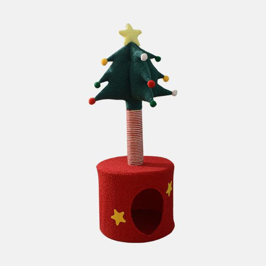 Festive Christmas Tree Cat Scratcher & Condo | 2-in-1 Sisal Post with Cozy Hideaway Bed Tristar Online
