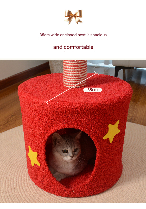 Festive Christmas Tree Cat Scratcher & Condo | 2-in-1 Sisal Post with Cozy Hideaway Bed Tristar Online