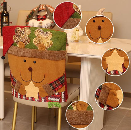 Festive Christmas Dining Chair Covers | Santa, Snowman & Reindeer Character Slipcovers Tristar Online