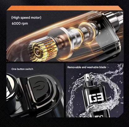 White Painless Electric Nose & Ear Hair Trimmer - USB-C Rechargeable Grooming Tool with LED Battery Display for Men and Women Tristar Online