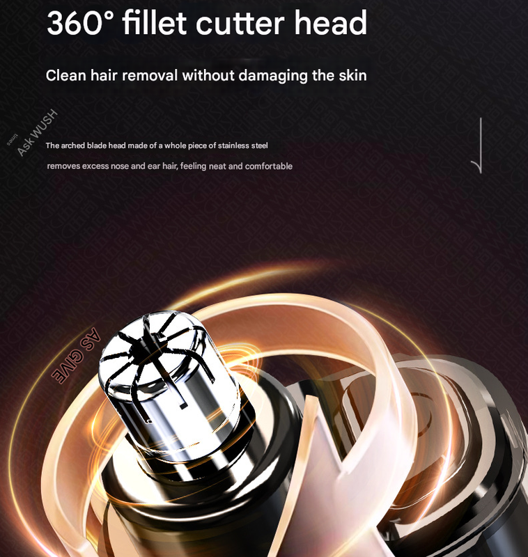 Black Painless Electric Nose & Ear Hair Trimmer - USB-C Rechargeable Grooming Tool with LED Battery Display for Men and Women Tristar Online