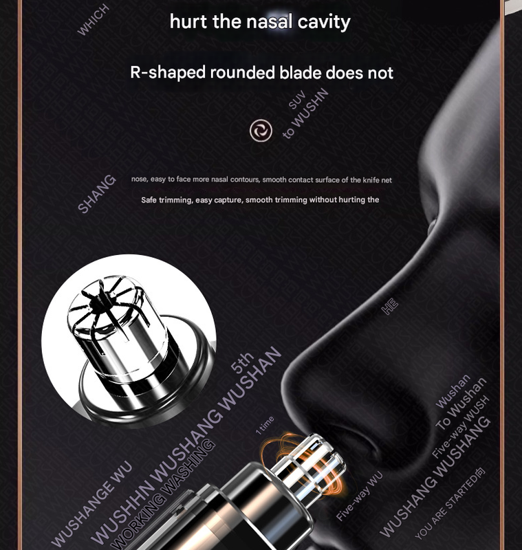Orange Painless Electric Nose & Ear Hair Trimmer - USB-C Rechargeable Grooming Tool with LED Battery Display for Men and Women Tristar Online