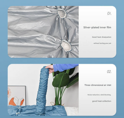 Portable Pet Grooming Dryer Bag - Hands-Free Quick-Drying Coat for Dogs & Cats After Bath(Size M) Tristar Online