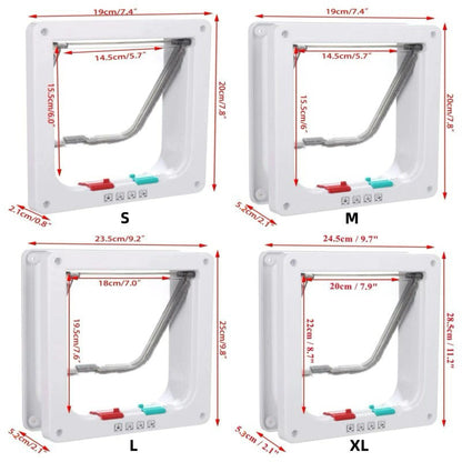 Secure 4-Way Locking Pet Door for Cats & Small Dogs - Easy Access Flap for Doors, Walls & Glass(Size S) Tristar Online