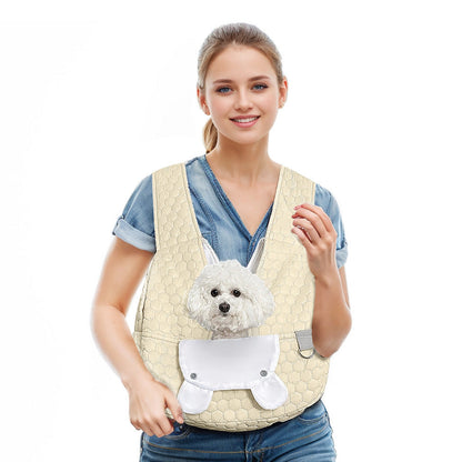 Khaki Hands-Free Quilted Pet Carrier Sling - Soft & Comfortable Front Pack for Small Dogs and Cats Tristar Online