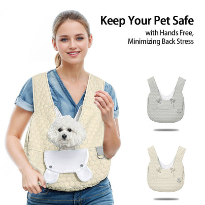 Khaki Hands-Free Quilted Pet Carrier Sling - Soft & Comfortable Front Pack for Small Dogs and Cats Tristar Online