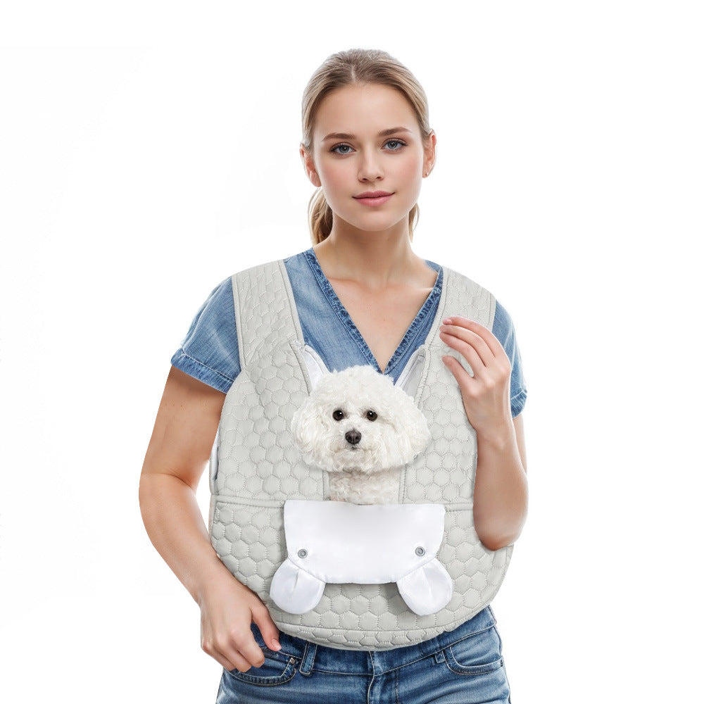 Grey Hands-Free Quilted Pet Carrier Sling - Soft & Comfortable Front Pack for Small Dogs and Cats Tristar Online