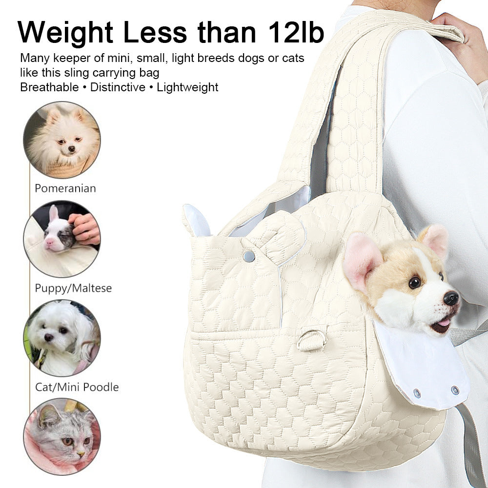 Grey Hands-Free Quilted Pet Carrier Sling - Soft & Comfortable Front Pack for Small Dogs and Cats Tristar Online