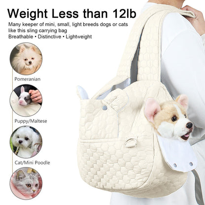 Grey Hands-Free Quilted Pet Carrier Sling - Soft & Comfortable Front Pack for Small Dogs and Cats Tristar Online