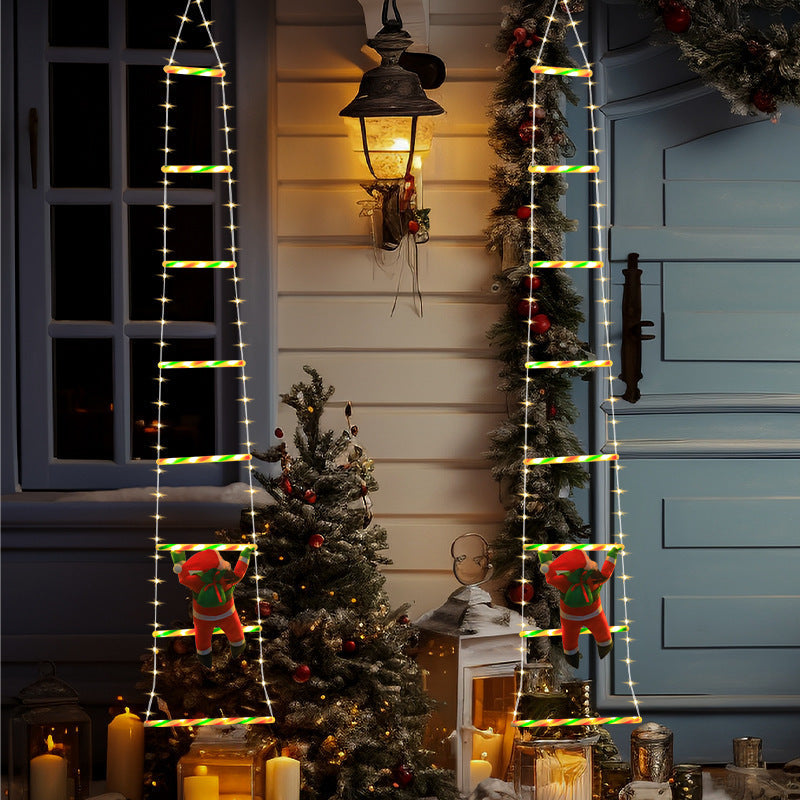 Festive Climbing Santa LED Ladder Light - USB Powered Outdoor Christmas Hanging Decoration with Remote(1.7m) Tristar Online
