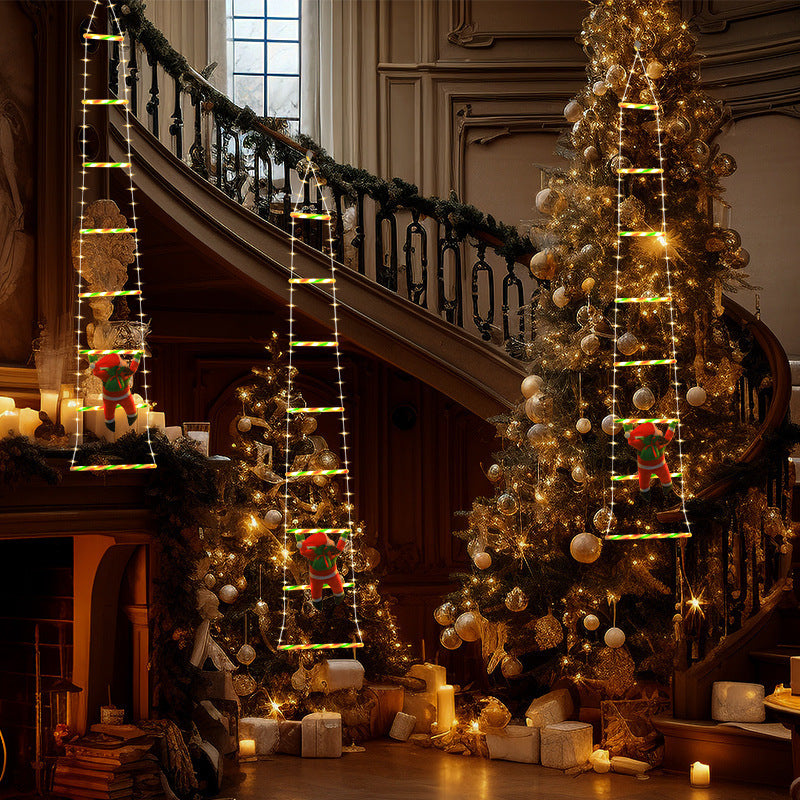 Festive Climbing Santa LED Ladder Light - USB Powered Outdoor Christmas Hanging Decoration with Remote(1.7m) Tristar Online