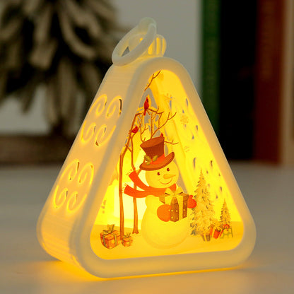 White Snowman Charming Christmas Scene Mini Lanterns (Set of 3) - Battery Operated LED Lights for a Cozy Holiday Glow Tristar Online