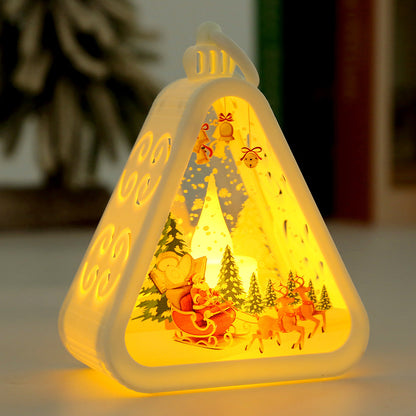 White Elk Charming Christmas Scene Mini Lanterns (Set of 3) - Battery Operated LED Lights for a Cozy Holiday Glow Tristar Online