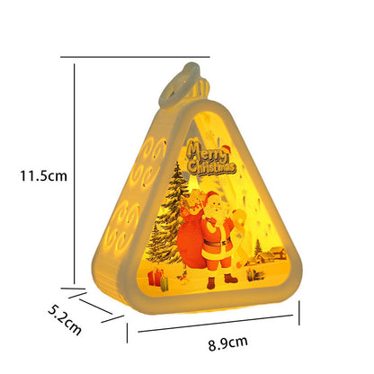 White Elk Charming Christmas Scene Mini Lanterns (Set of 3) - Battery Operated LED Lights for a Cozy Holiday Glow Tristar Online