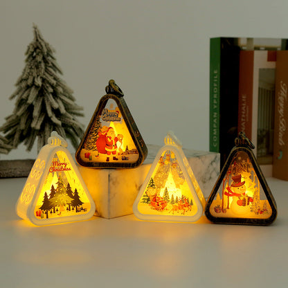 Bronze color Christmas tree Charming Christmas Scene Mini Lanterns (Set of 3) - Battery Operated LED Lights for a Cozy Holiday Glow Tristar Online