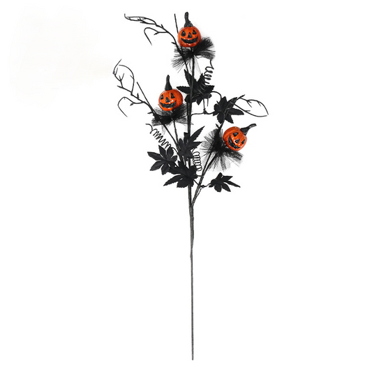 Halloween Black Twig & Pumpkin Stems (2-Pack) - Artificial Floral Picks for Spooky Arrangements Tristar Online