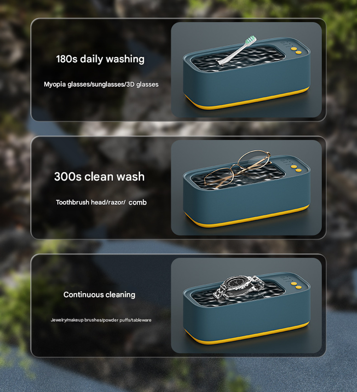Silver Portable Ultrasonic Cleaner - 45kHz Professional High-Frequency Cleaning Machine for Jewellery, Glasses, Watches, and Makeup Brushes Tristar Online