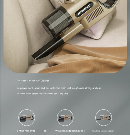 Khaki High-Power Wireless UV Sterilization Mite Removal Vacuum Cleaner - Powerful Suction and Deep Cleaning for Home Use Tristar Online