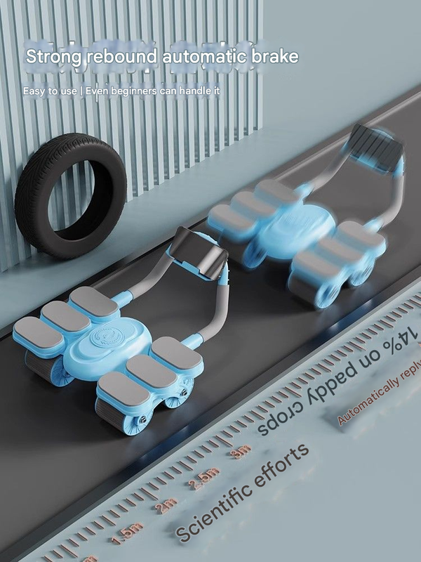 Blue Six-Elbow Four-Wheel Automatic Rebound Abdominal Wheel - Home Fitness Equipment for Toning Abs and Building Core Strength Tristar Online