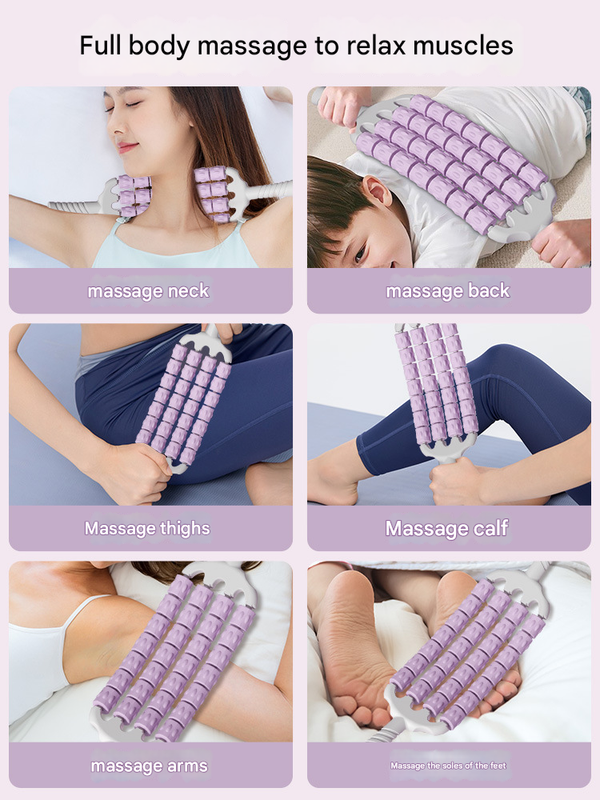 Pink Four-Row Bendable Massage Roller - Muscle Relaxation and Sensory Integration Training for Children Tristar Online