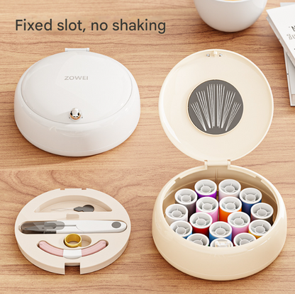 Cream color Modern Portable Sewing Kit - All-in-One Compact Organizer with Magnetic Pin Cushion for Home & Travel Tristar Online