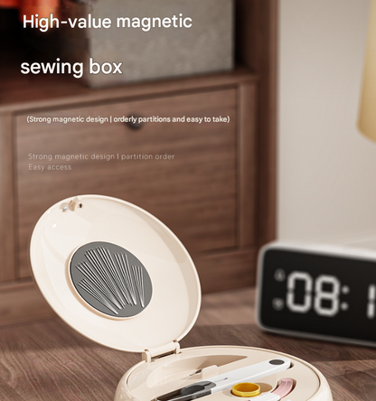 Cream color Modern Portable Sewing Kit - All-in-One Compact Organizer with Magnetic Pin Cushion for Home & Travel Tristar Online