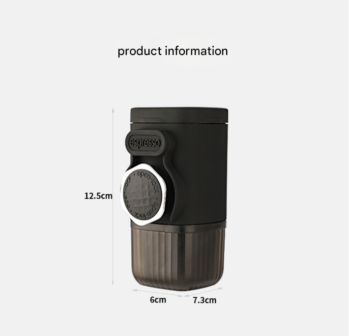 White Portable Hand Press Espresso Machine - Compatible with Espresso Capsules and Ground Coffee for Home, Travel, and Outdoor Use Tristar Online