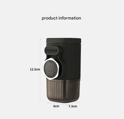White Portable Hand Press Espresso Machine - Compatible with Espresso Capsules and Ground Coffee for Home, Travel, and Outdoor Use Tristar Online