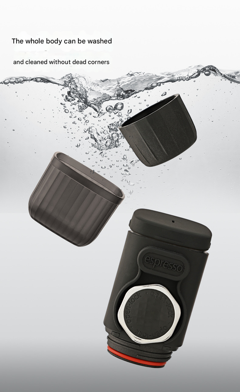 Black Portable Hand Press Espresso Machine - Compatible with Espresso Capsules and Ground Coffee for Home, Travel, and Outdoor Use Tristar Online