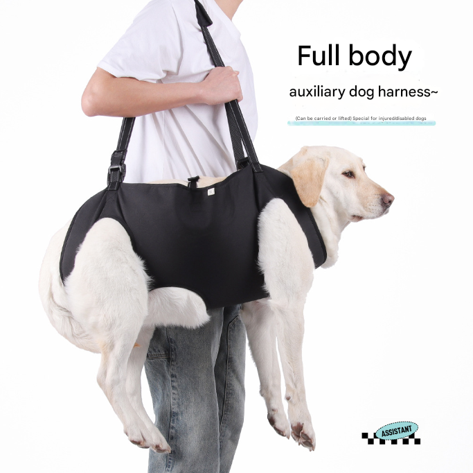 Black Pet Support Harness for Senior and Disabled Dogs - Adjustable Chest and Back Support Leash(Size S) Tristar Online
