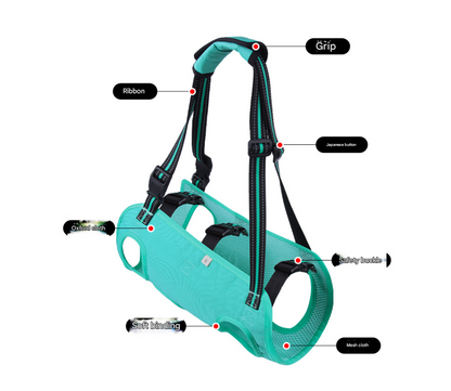 Green Pet Support Harness for Senior and Disabled Dogs - Adjustable Chest and Back Support Leash(Size M) Tristar Online