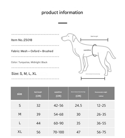 Black Pet Support Harness for Senior and Disabled Dogs - Adjustable Chest and Back Support Leash(Size XL) Tristar Online