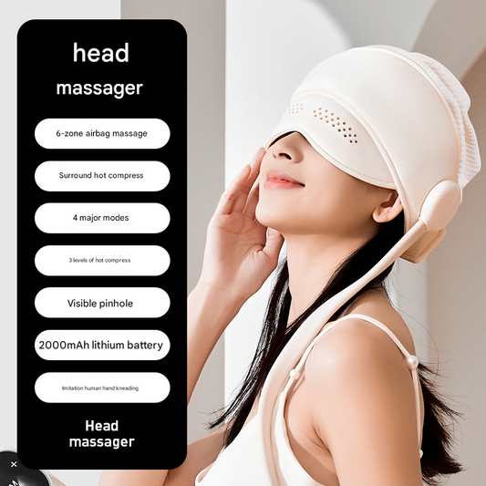Electric Head Massage Hat with Inflatable Airbags - 6-Zone Scalp Therapy for Relaxation and Sleep Aid Tristar Online