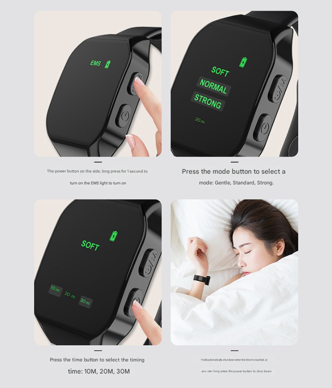 Black Smart Microcurrent Wristband Sleep Aid - Wearable Sleep Assistance Device Tristar Online