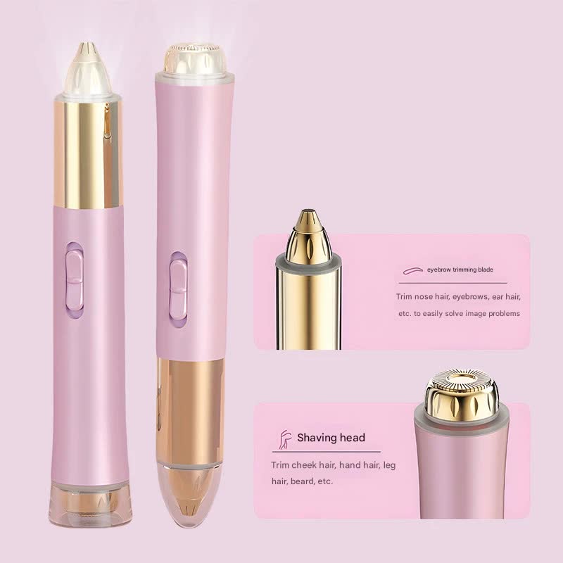 2-in-1 Electric Hair Remover for Women - Eyebrow Trimmer & Facial/Body Shaver with LED Light, USB-C Rechargeable(blue) Tristar Online