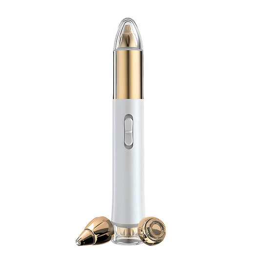 2-in-1 Electric Hair Remover for Women - Eyebrow Trimmer & Facial/Body Shaver with LED Light, USB-C Rechargeable(white) Tristar Online