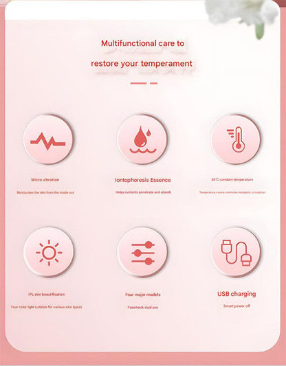 Multi-Functional Neck & Face Beauty Massager - Constant Heat, Ion Infusion & Sonic Vibration(gold) Tristar Online