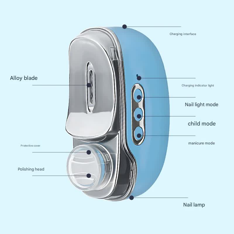 4-in-1 Electric Nail Care Device - Clipper, Grinder, Polisher & UV Sterilizer with Multiple Modes(red) Tristar Online