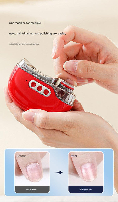 4-in-1 Electric Nail Care Device - Clipper, Grinder, Polisher & UV Sterilizer with Multiple Modes(red) Tristar Online