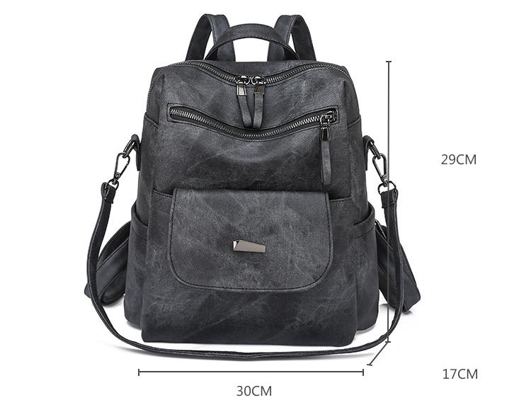 Stylish Women's PU Leather Backpack - Versatile Shoulder Bag with Multiple Pockets(black) Tristar Online