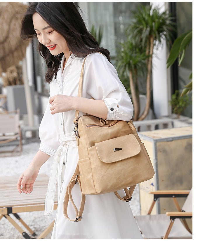 Stylish Women's PU Leather Backpack - Versatile Shoulder Bag with Multiple Pockets(black) Tristar Online